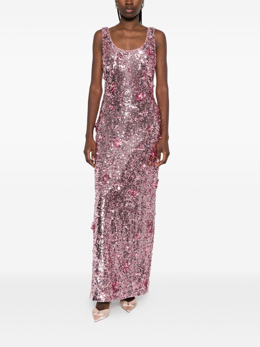 Abito lungo in paillettes in viola Simkhai - donna 
