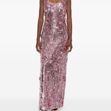 Abito lungo in paillettes in viola Simkhai - donna 