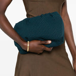 Clutch con motivo geometrico in blu Eres - donna 