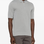 Polo con zip in grigio Eleventy - uomo 