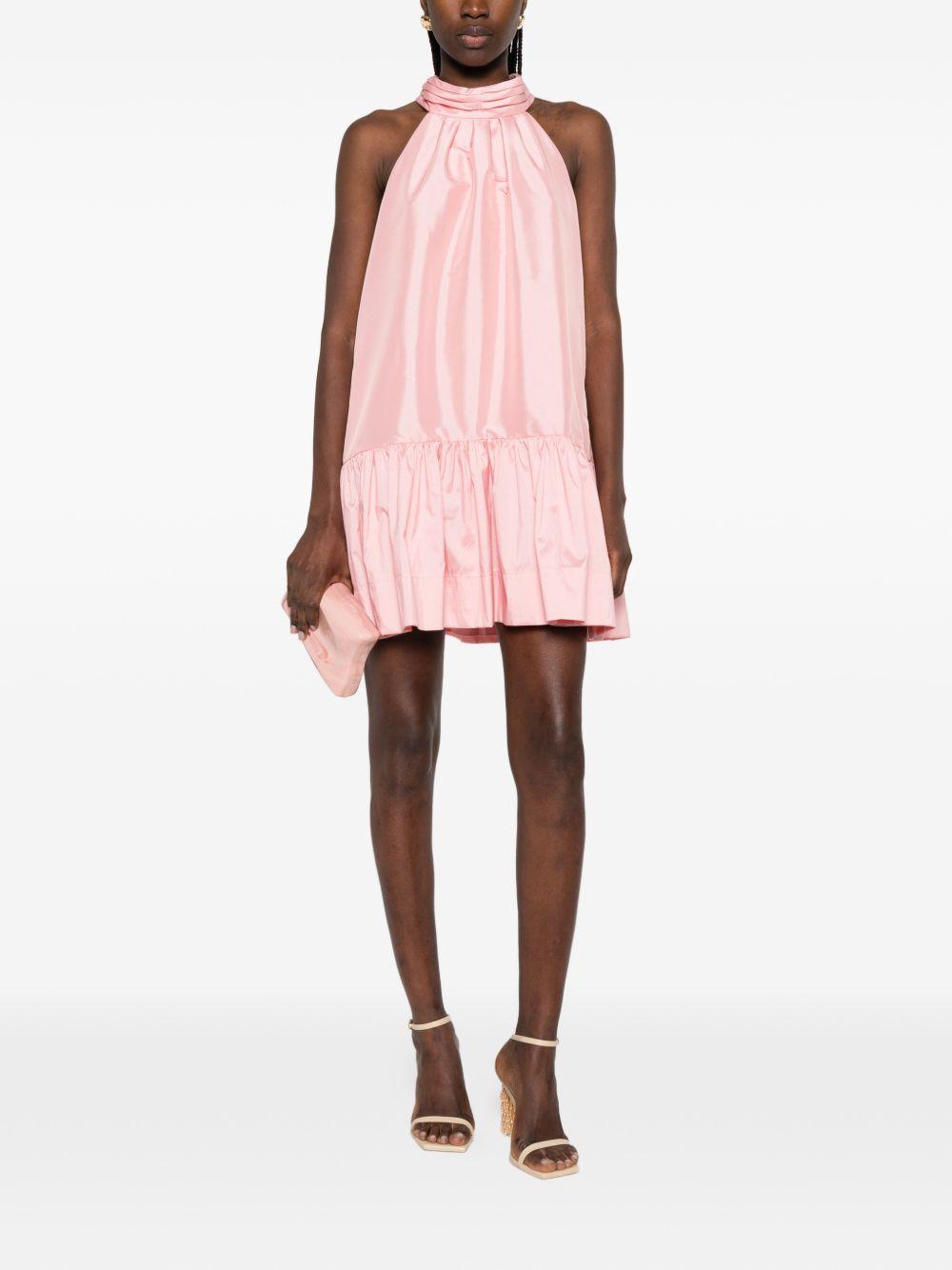 Mini abito collo alto e volant in rosa Simkhai - donna 