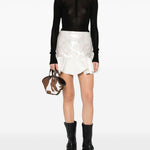 Minigonna con ruches in bianco Ganni - donna 