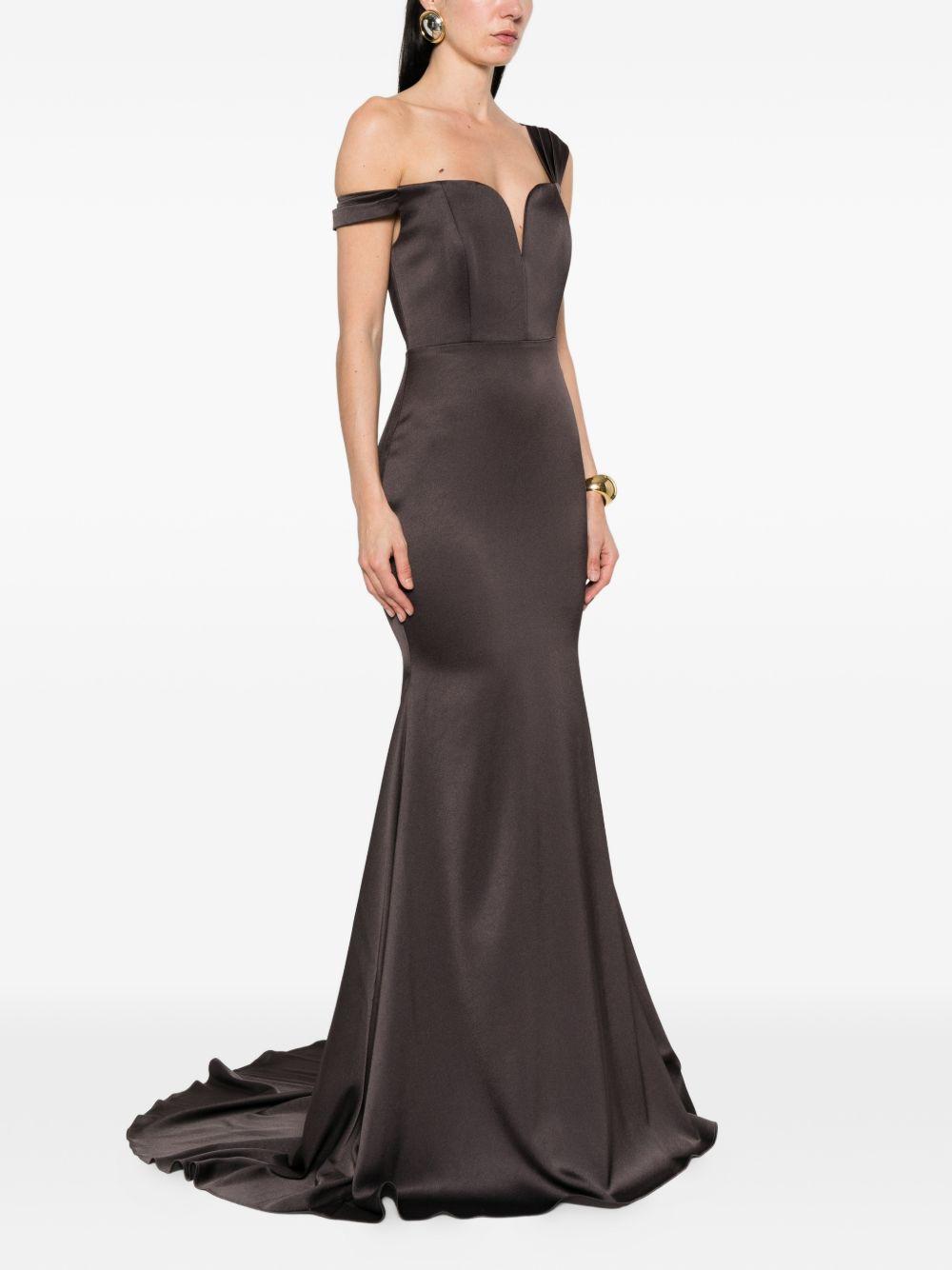 Abito con scollo a cuore in  marrone Alex Perry - donna 