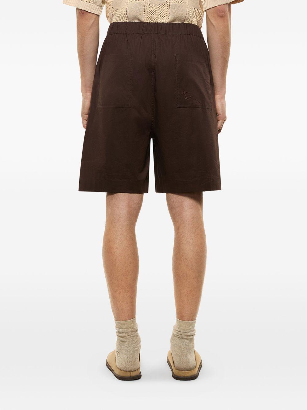 Bermuda con tasche a toppa elasticizzate in vita in marrone Laneus - uomo 