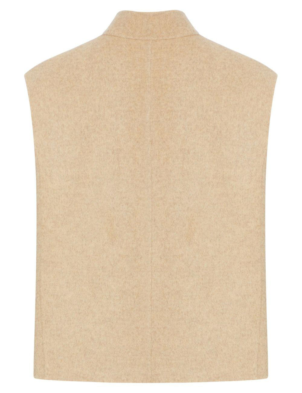 Gilet Adeline in lana double-face beige 