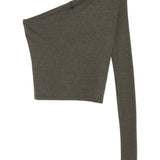 Top monospalla in cotone cropped ziggy in verde Rick owens- donna 