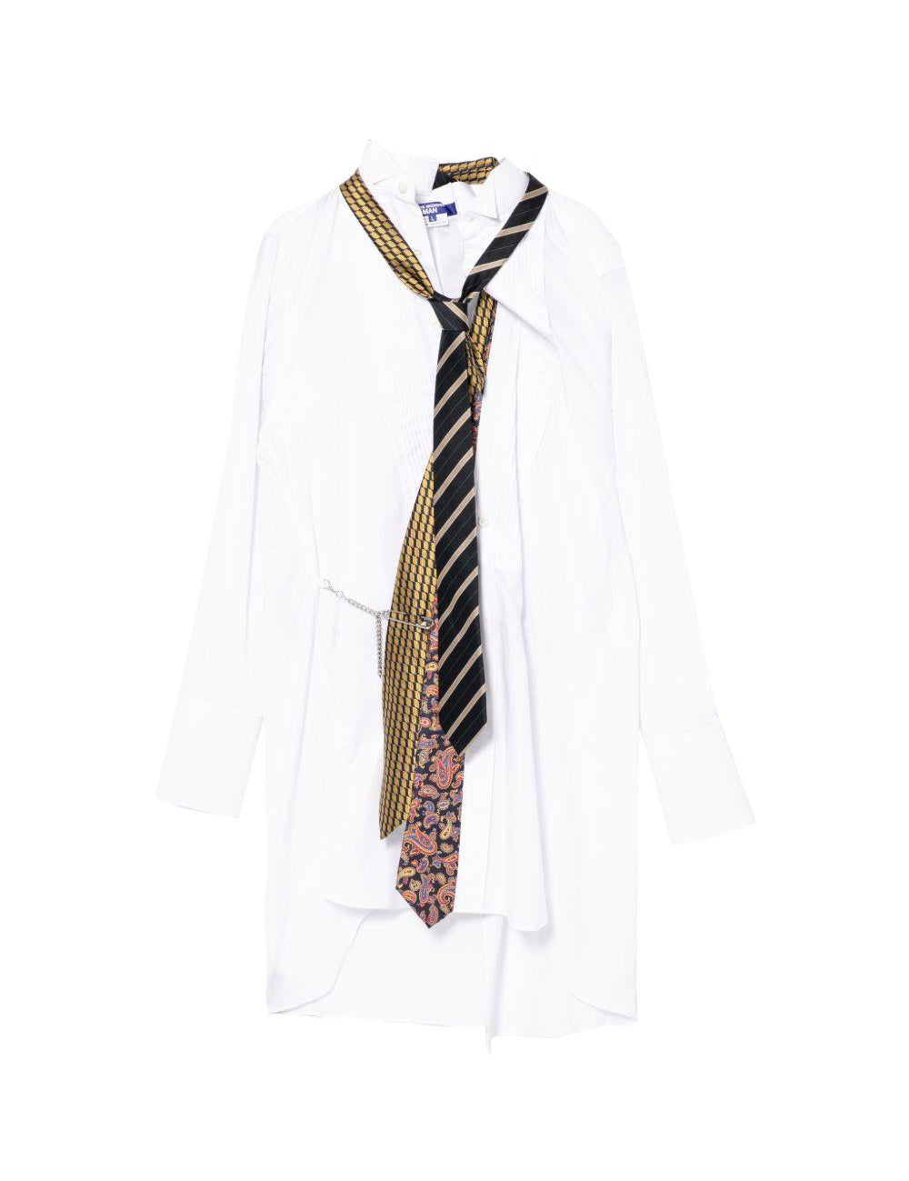 Camicia con dettaglio cravatte in bianco Junya Watanabe MAN - uomo 