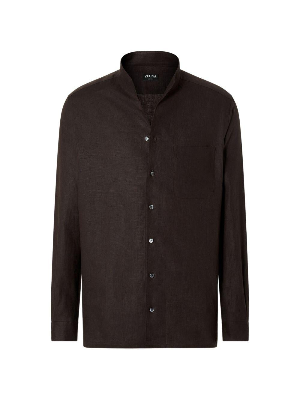 Camicia Di Lino Oasis in marrone Zegna - uomo 