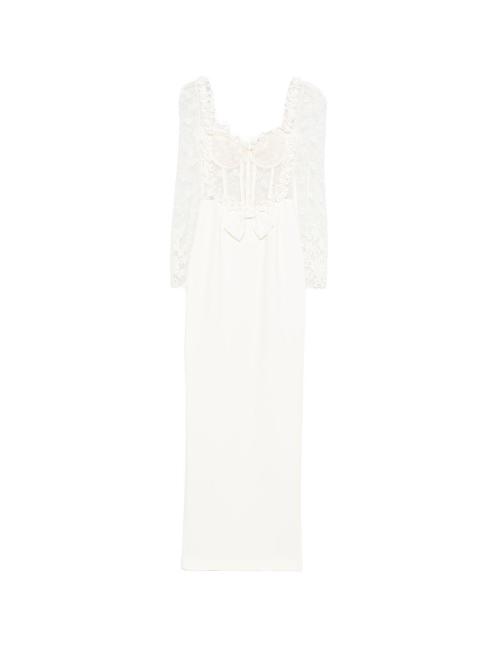 Abito lungo in pizzo bianco Alessandra Rich - donna 