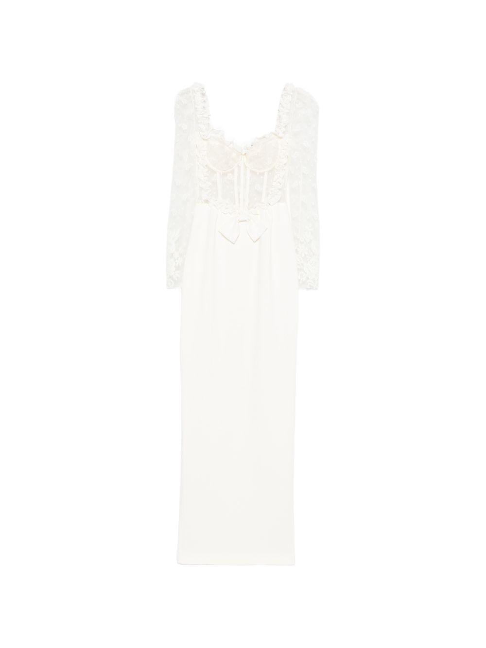 Abito lungo in pizzo bianco Alessandra Rich - donna 
