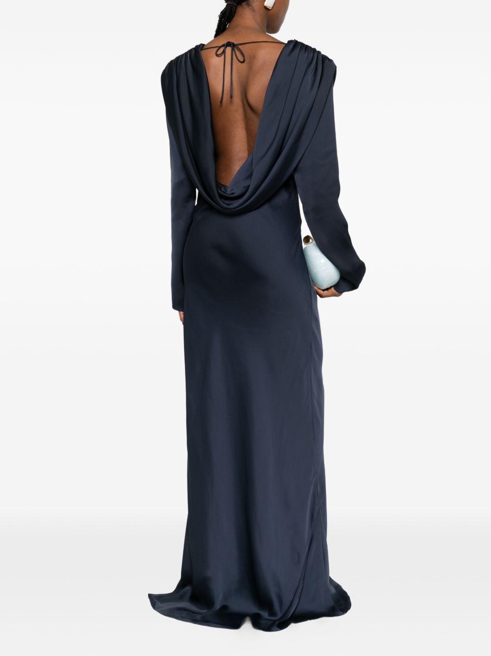Abito lungo con scollo a scialle in blu Rotate - donna 