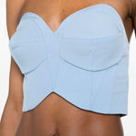 Top bralette in azzurro rabanne - donna 
