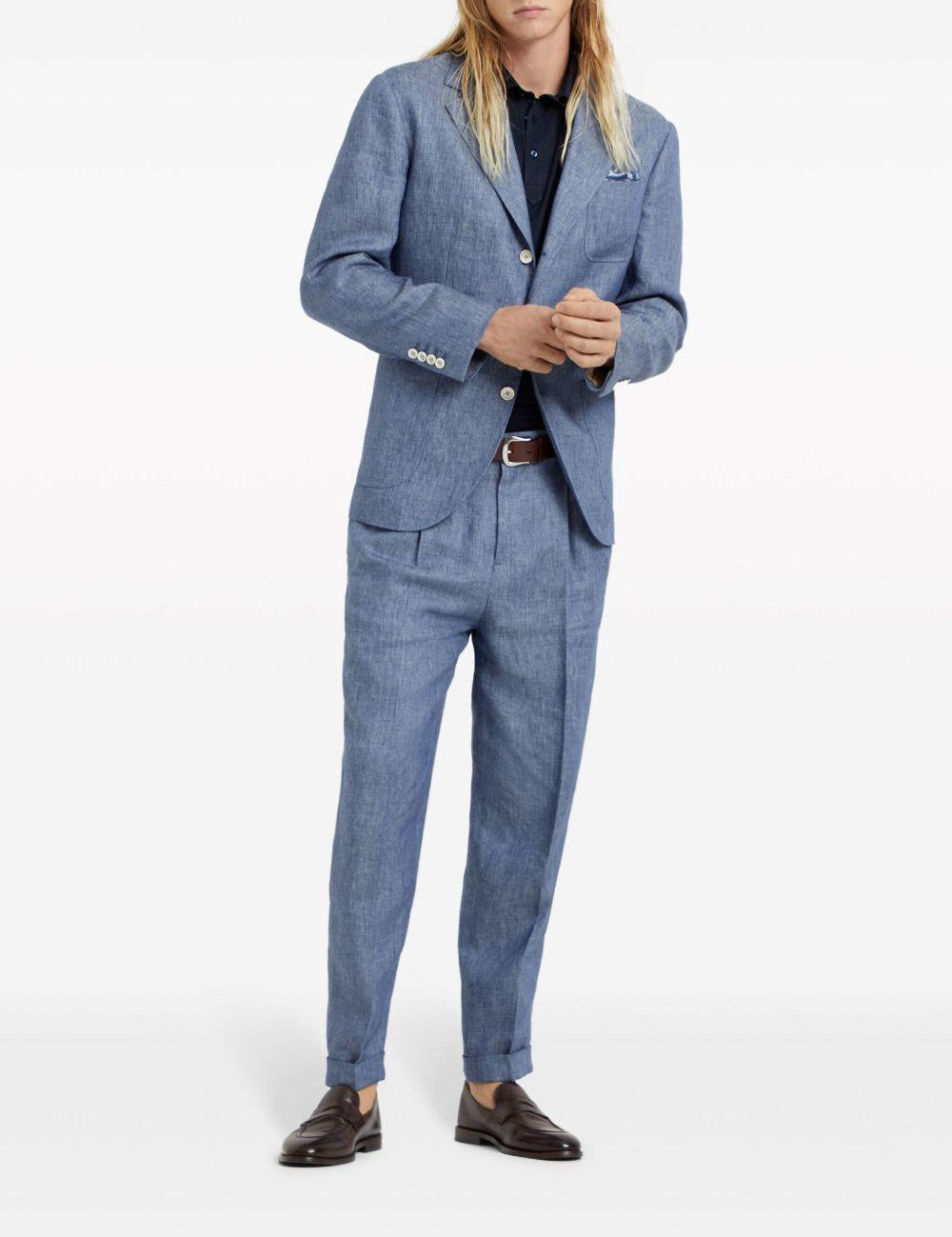 Polo a strati in blu Brunello cucinelli - uomo 