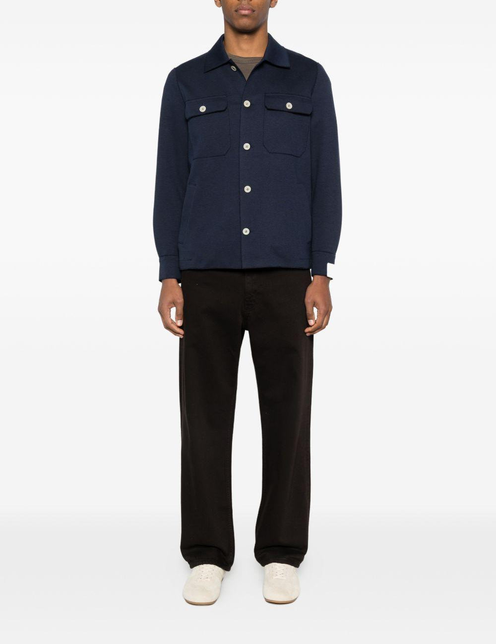 Giacca-camicia con tasche in blu Eleventy - uomo 