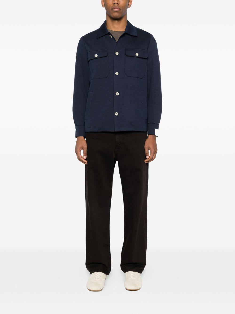 Giacca-camicia con tasche in blu Eleventy - uomo 