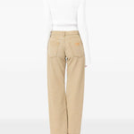 Jeans con bottoni in beige Mm6 maison margiela - donna 