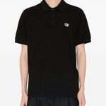 Polo in cotone con applicazione logo in nero Kenzo - uomo 