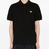 Polo in cotone con applicazione logo in nero Kenzo - uomo 
