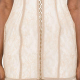 Abito mini con dettaglio pizzo in bianco e rosa Giuseppe Di Morabito - donna 