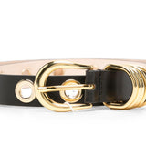 Cintura in pelle full rivet in nero 
