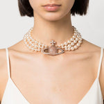 Choker Messaline Orb in rosa e oro Vivienne westwood - donna 