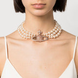 Choker Messaline Orb in rosa e oro Vivienne westwood - donna 