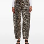 Jeans con stampa leopardata in marrone Ganni - donna 