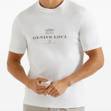 T-shirt girocollo con stampa in bianco Brunello cucinelli - uomo 