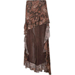 Gonna lunga con ruches camelia multicolore The andamane - donna 