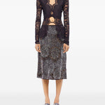 Blusa in pizzo con cut-out nero Rabanne - donna 