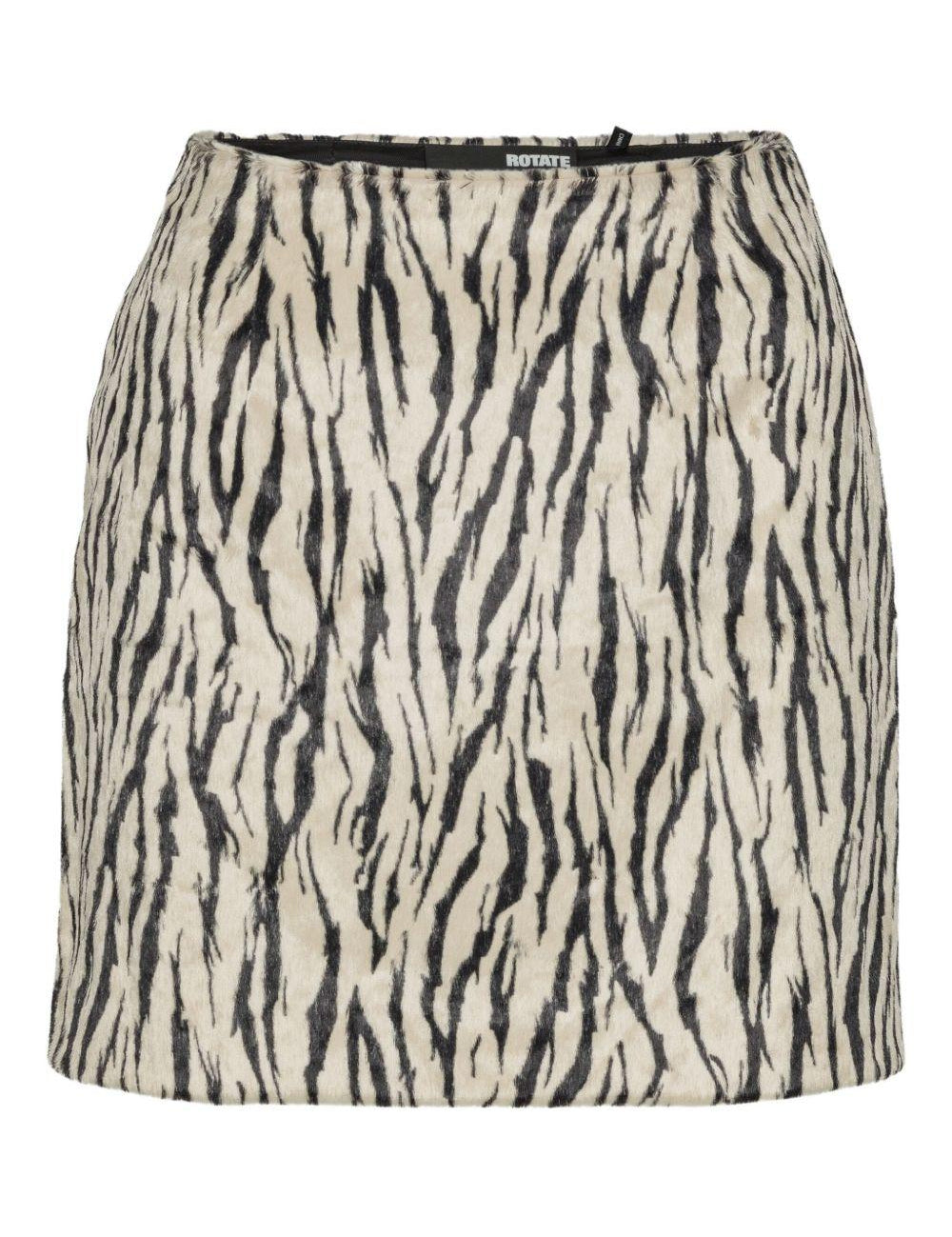 Gonna con stampa zebrata in bianco e nero Rotate - donna 