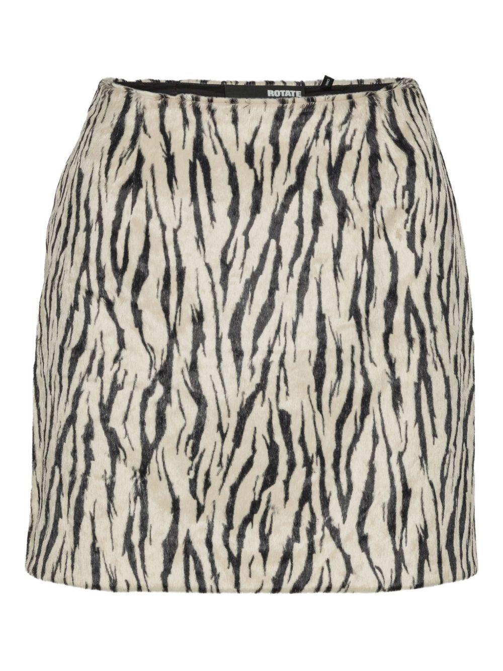 Gonna con stampa zebrata in bianco e nero Rotate - donna 