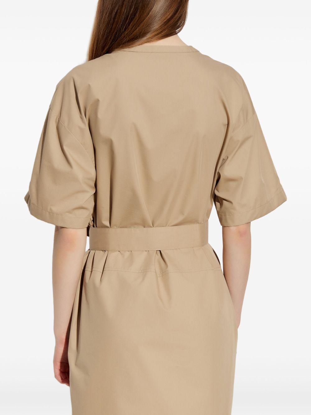Abito midi con cintura in beige Moncler - donna 