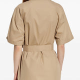 Abito midi con cintura in beige Moncler - donna 