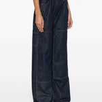 Jeans a gamba larga in blu Magda butrym - donna 