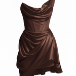 Abito mini drapeggiato doll in raso in marrone Vivienne Westwood - donna 