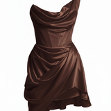 Abito mini drapeggiato doll in raso in marrone Vivienne Westwood - donna 