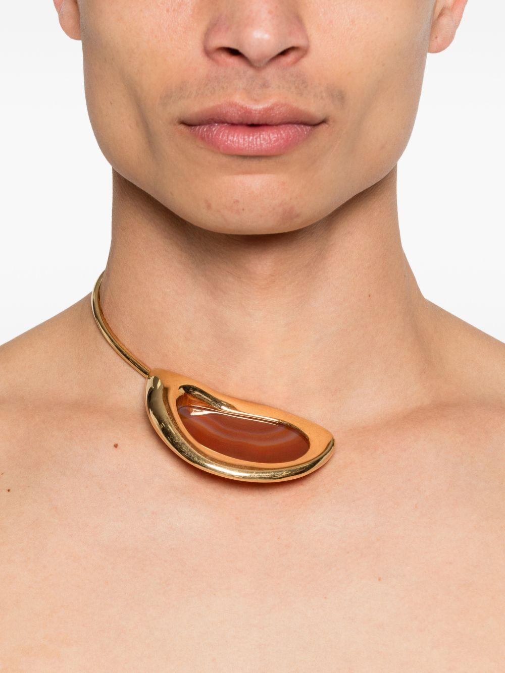 Collana aperta in agata in oro Panconesi - unisex 