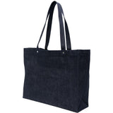 Borsa denim con log in blu indigo 