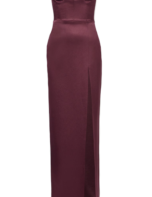 Abito bustier in crêpe di raso in viola Alex perry - donna 