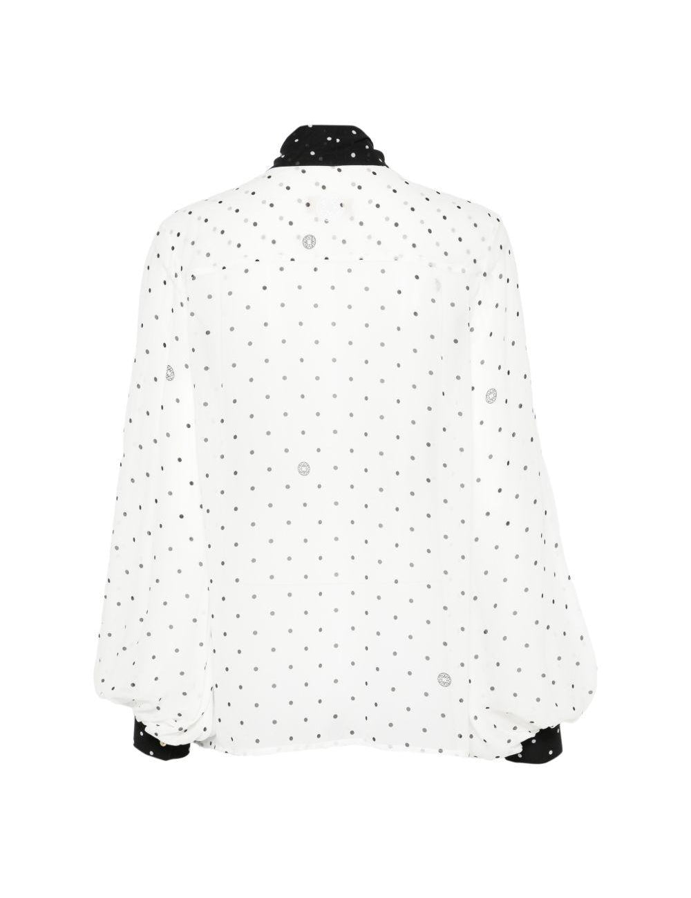 CAMICIA A POIS CON FIOCCO in bianco Elie Saab - donna 
