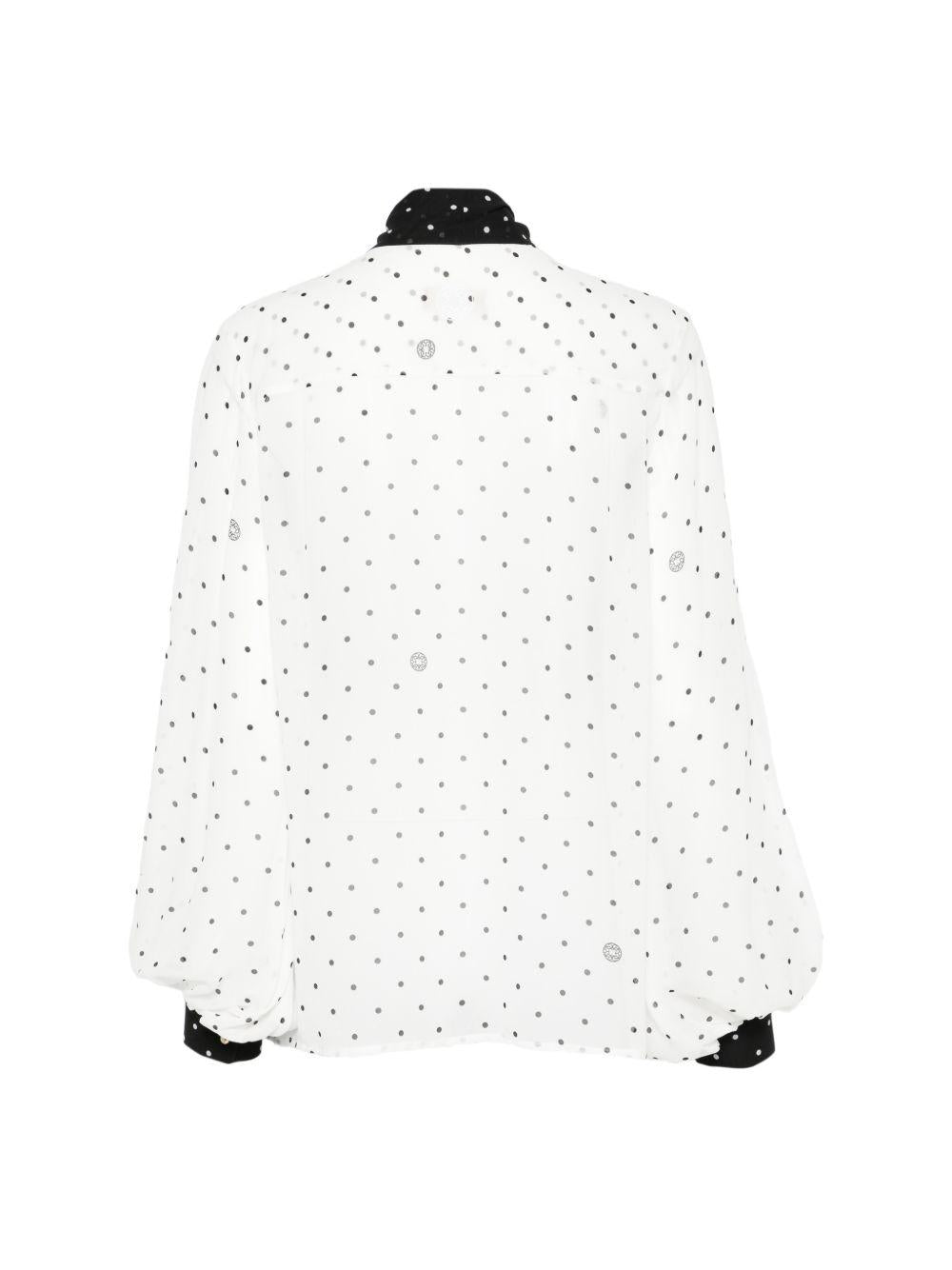 CAMICIA A POIS CON FIOCCO in bianco Elie Saab - donna 