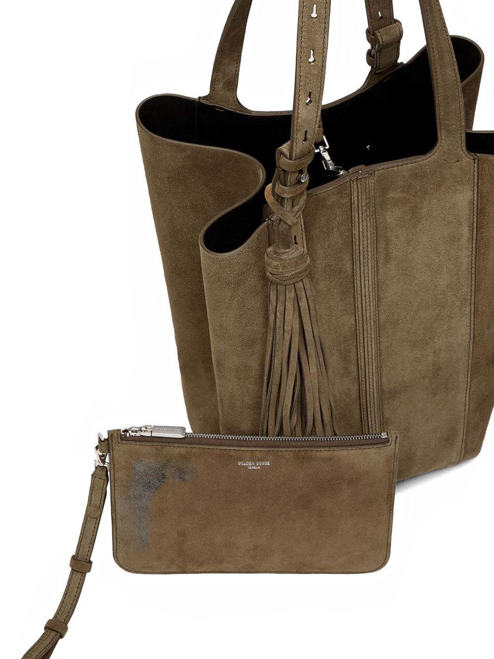Borsa TOTE shopping 24.7 in pelle scamosciata marrone - Golden Goose - donna 