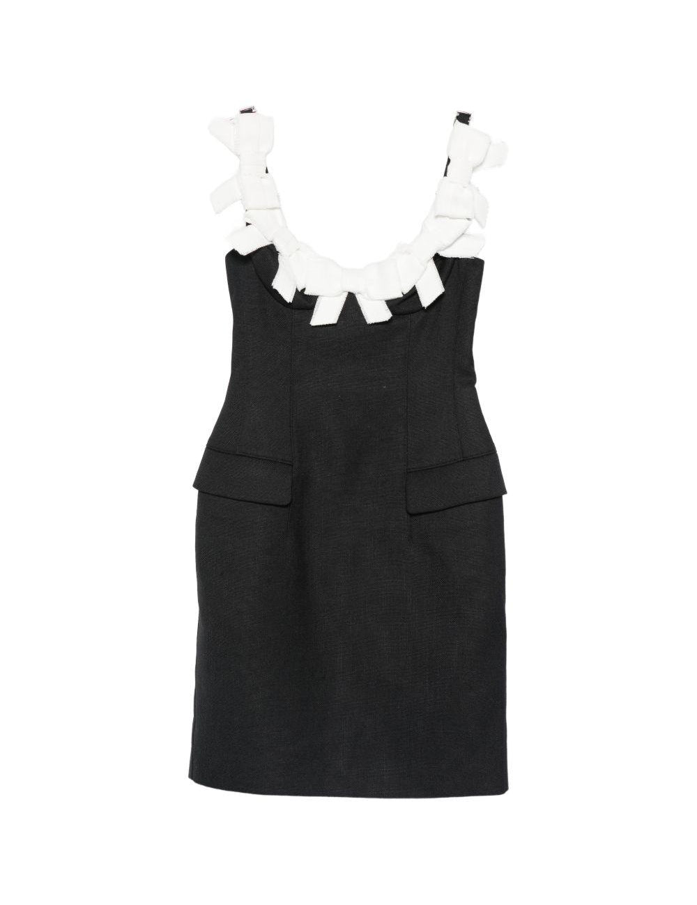 Abito mini con fiocchi in blu scuro hushu/tong - donna 