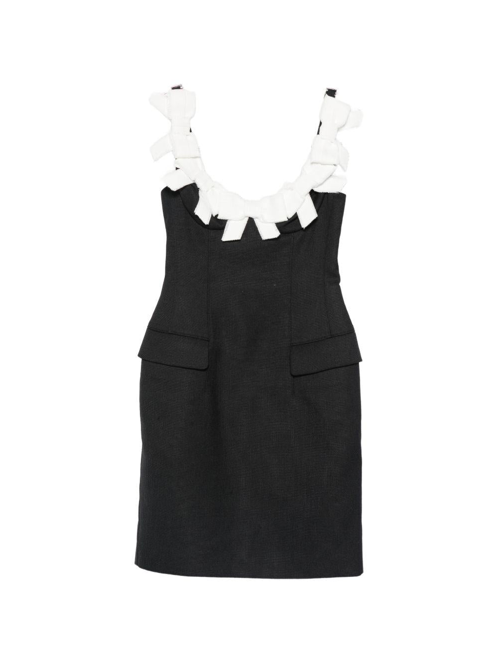 Abito mini con fiocchi in blu scuro hushu/tong - donna 