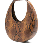 Borsa Moon con effetto pelle di serpente in marrone Staud - donna 