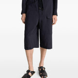 Shorts cargo con coulisse in nero Lemaire - uomo 