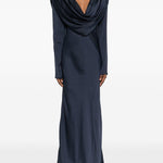Abito lungo con scollo a scialle in blu Rotate - donna 