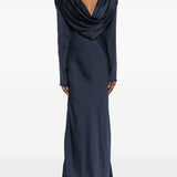Abito lungo con scollo a scialle in blu Rotate - donna 