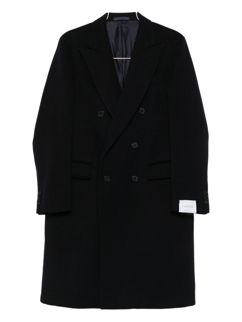 Cappotto doppiopetto in nero Caruso - uomo 